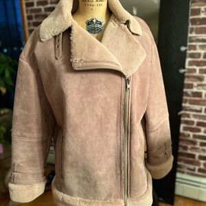 ASOS Faux Suede Shearling
Jacket Pale Pink Sz 4